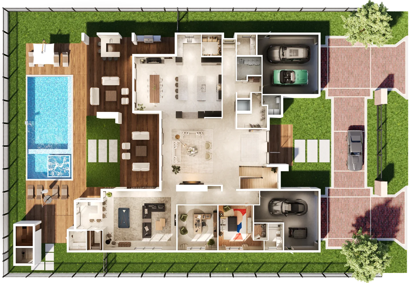 3D Floor Plans visualization by Sphere Design — view P4_Floor1