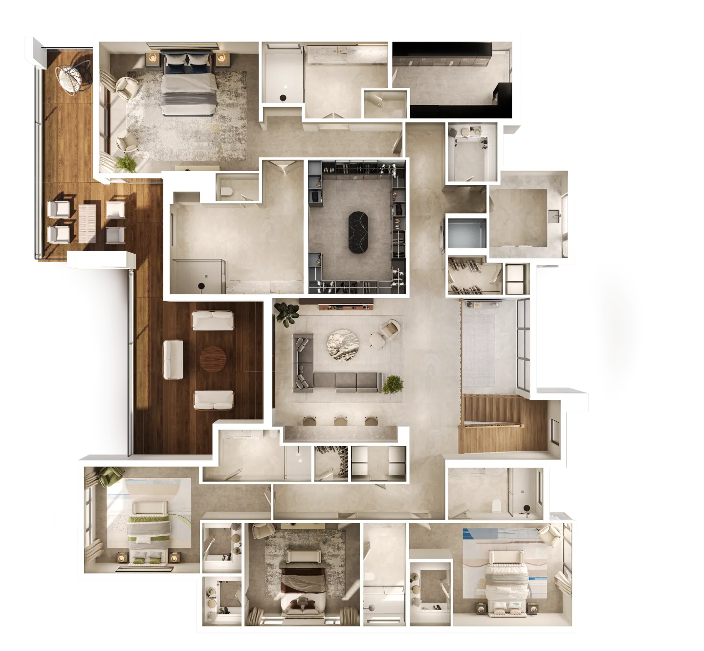 3D Floor Plans visualization by Sphere Design — view P4_Floor2
